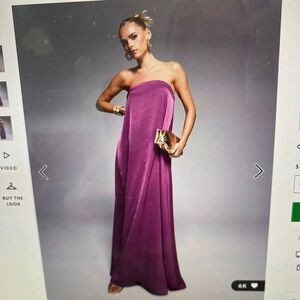 ASOS Petite Pink and Purple Strapless Cocktail Gown